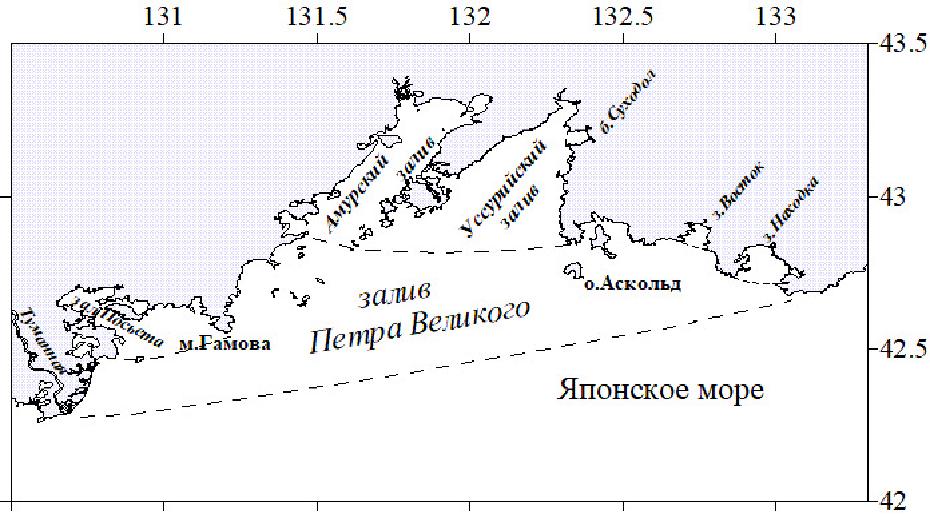 Границы заливов Петра Великого, Посьета, Амурского и Уссурийского
