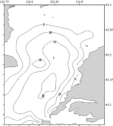 Особенности рельефа дна Амурского залива по данным GEBCO